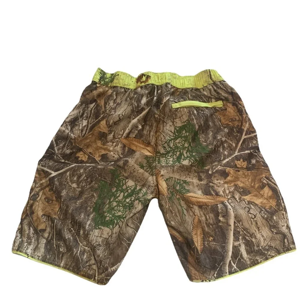 Realtree Men’s Board Shorts Sz 31 Camo Swim‎ Trunks Drawstring Ocean Resort Surf